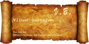 Vilner Bertalan névjegykártya